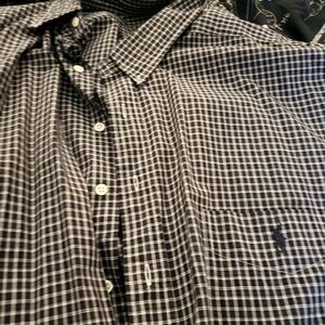 Ralph Lauren Black and White Plaid Shirt
